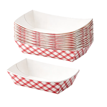 3lbs Red Plaid Boat Trays